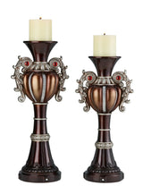 Set Of Two Bronze Tabletop Urn Shape Pillar Candle Holders - Homeroots - Flyclothing LLC