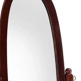 59" Brown Cherry Oval Framed Cheval Standing Mirror - Homeroots - Flyclothing LLC