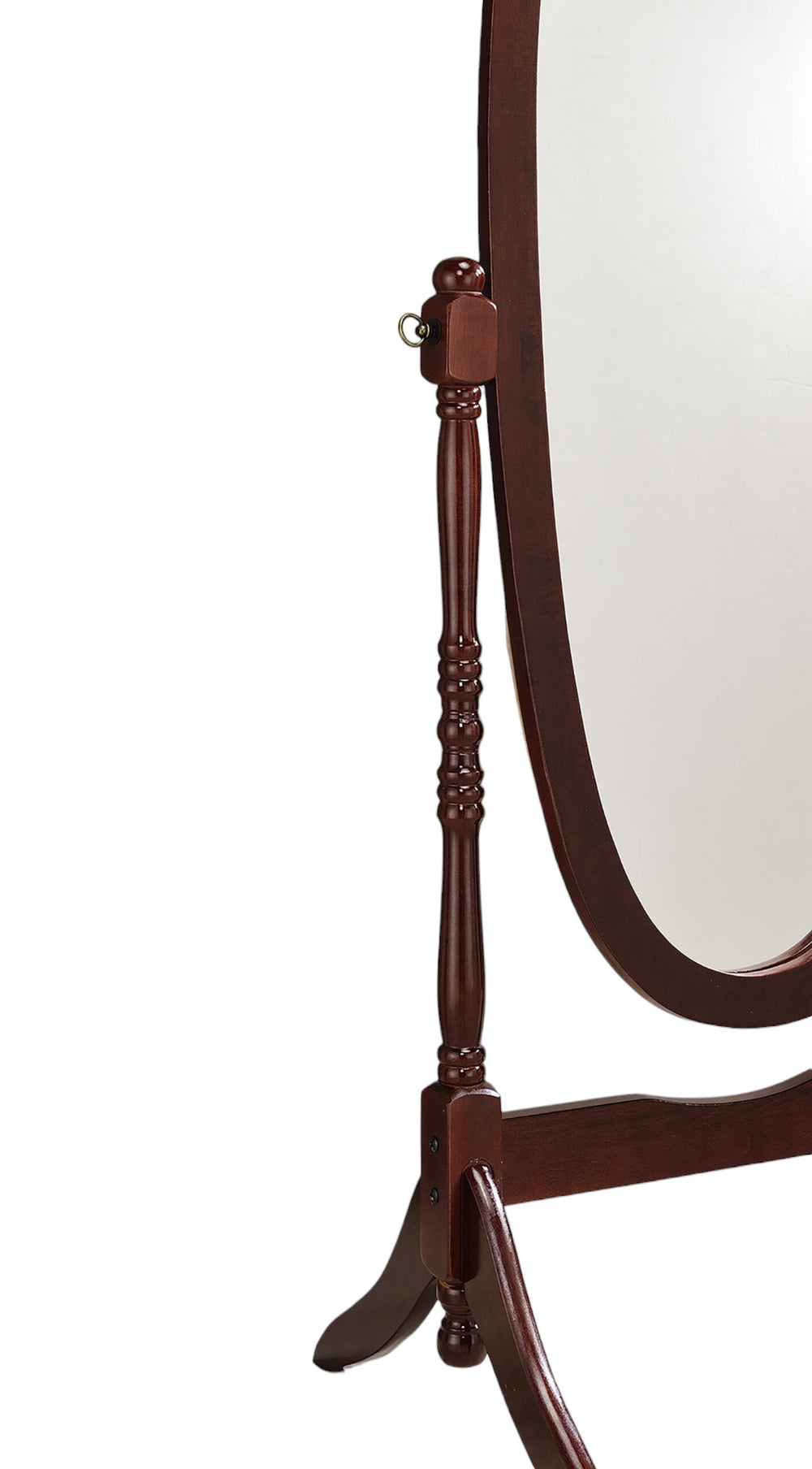 59" Brown Cherry Oval Framed Cheval Standing Mirror - Homeroots - Flyclothing LLC