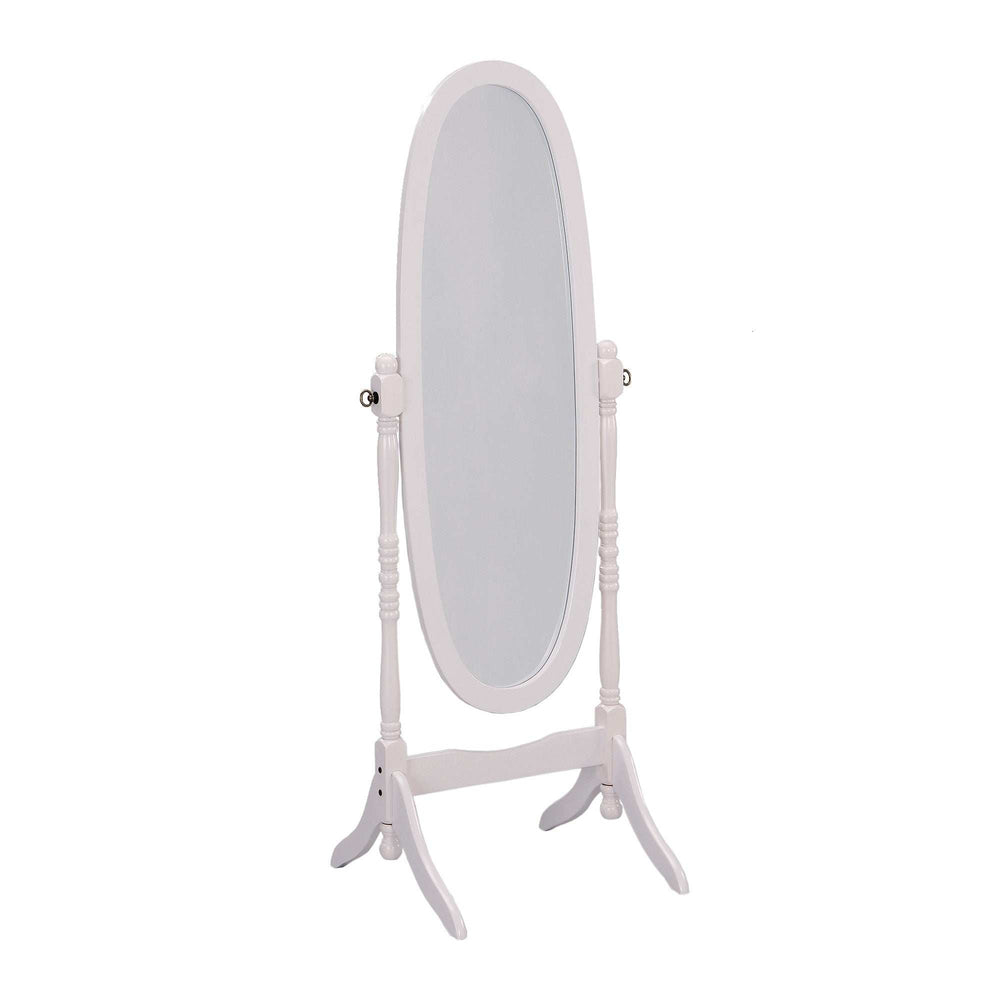 White Oval Cheval Standing Mirror - Homeroots - Flyclothing LLC