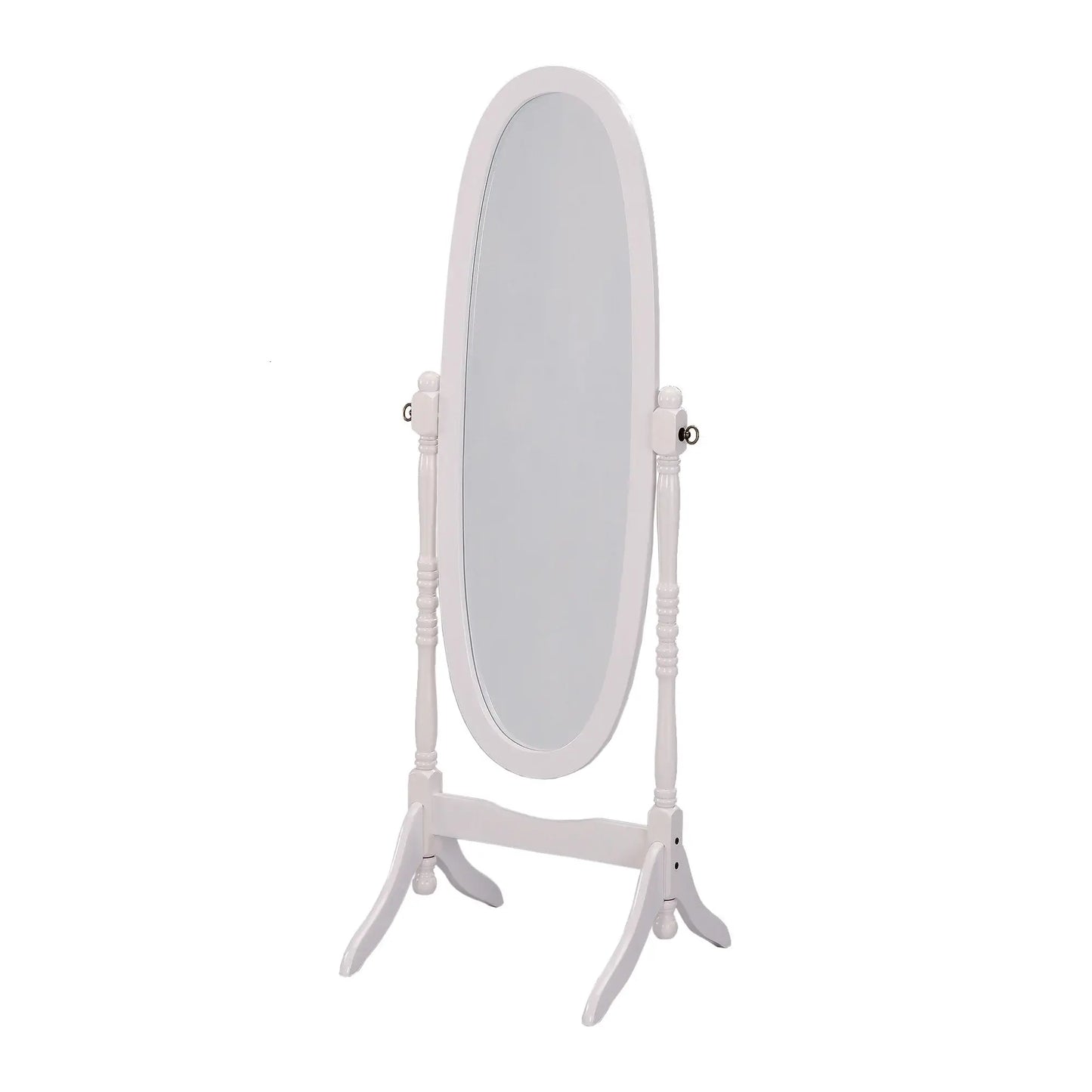 White Oval Cheval Standing Mirror - Homeroots - Flyclothing LLC