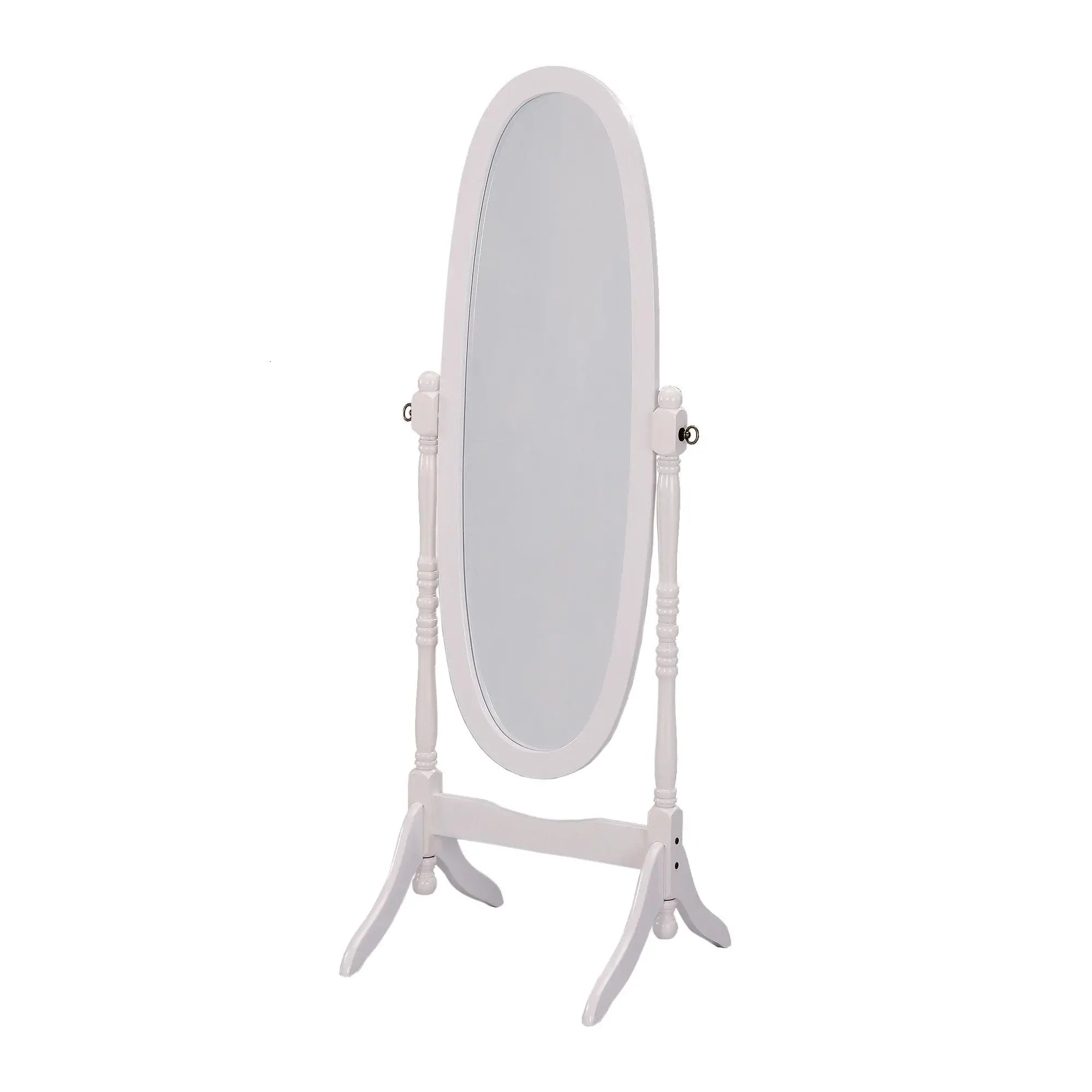 White Oval Cheval Standing Mirror - Homeroots - Flyclothing LLC