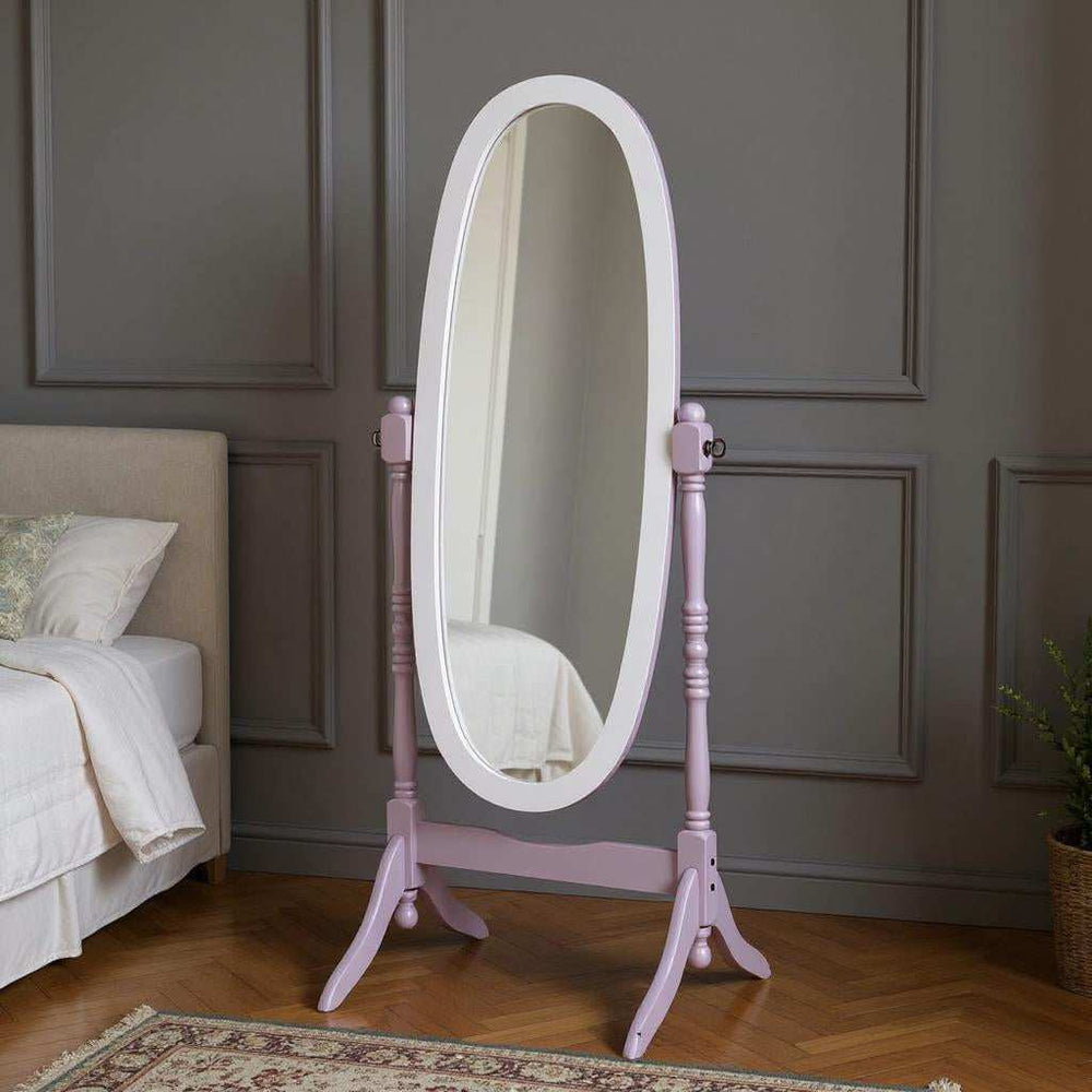 Purple Oval Cheval Standing Solid Wood Mirror - Homeroots - Flyclothing LLC