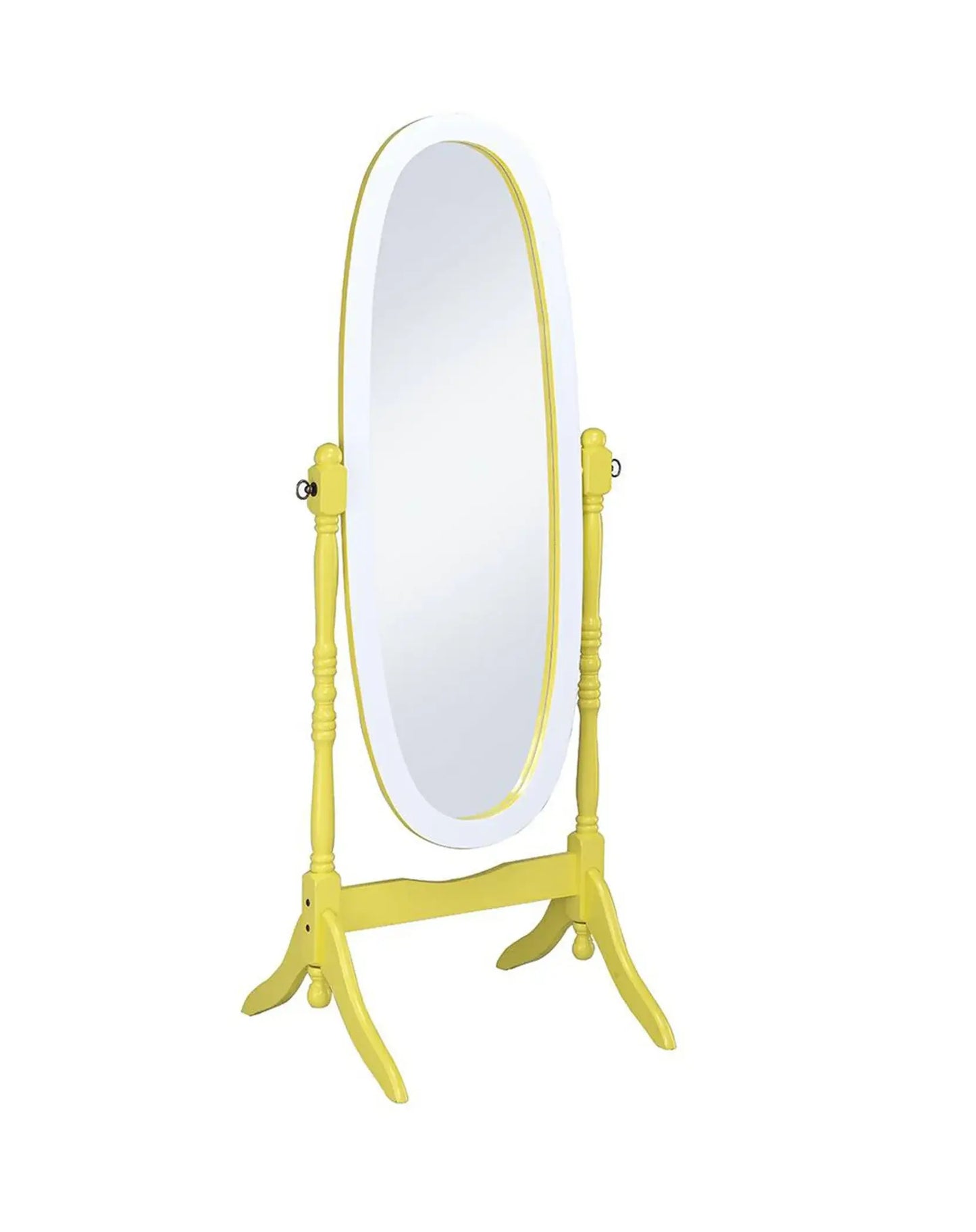 Yellow Oval Cheval Standing Solid Wood Mirror - Homeroots - Flyclothing LLC