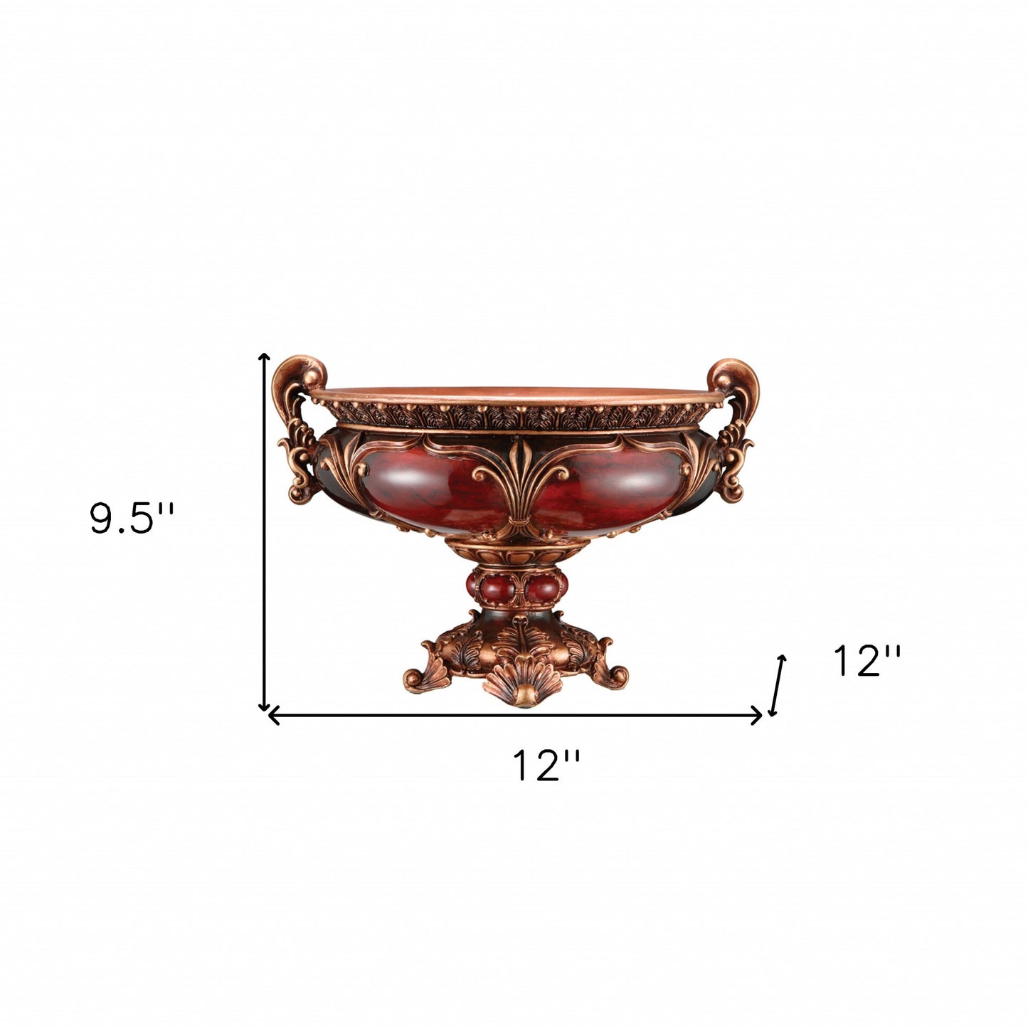 10" Brown And Gold Polyresin Decorative Bowl - Homeroots - Flyclothing LLC