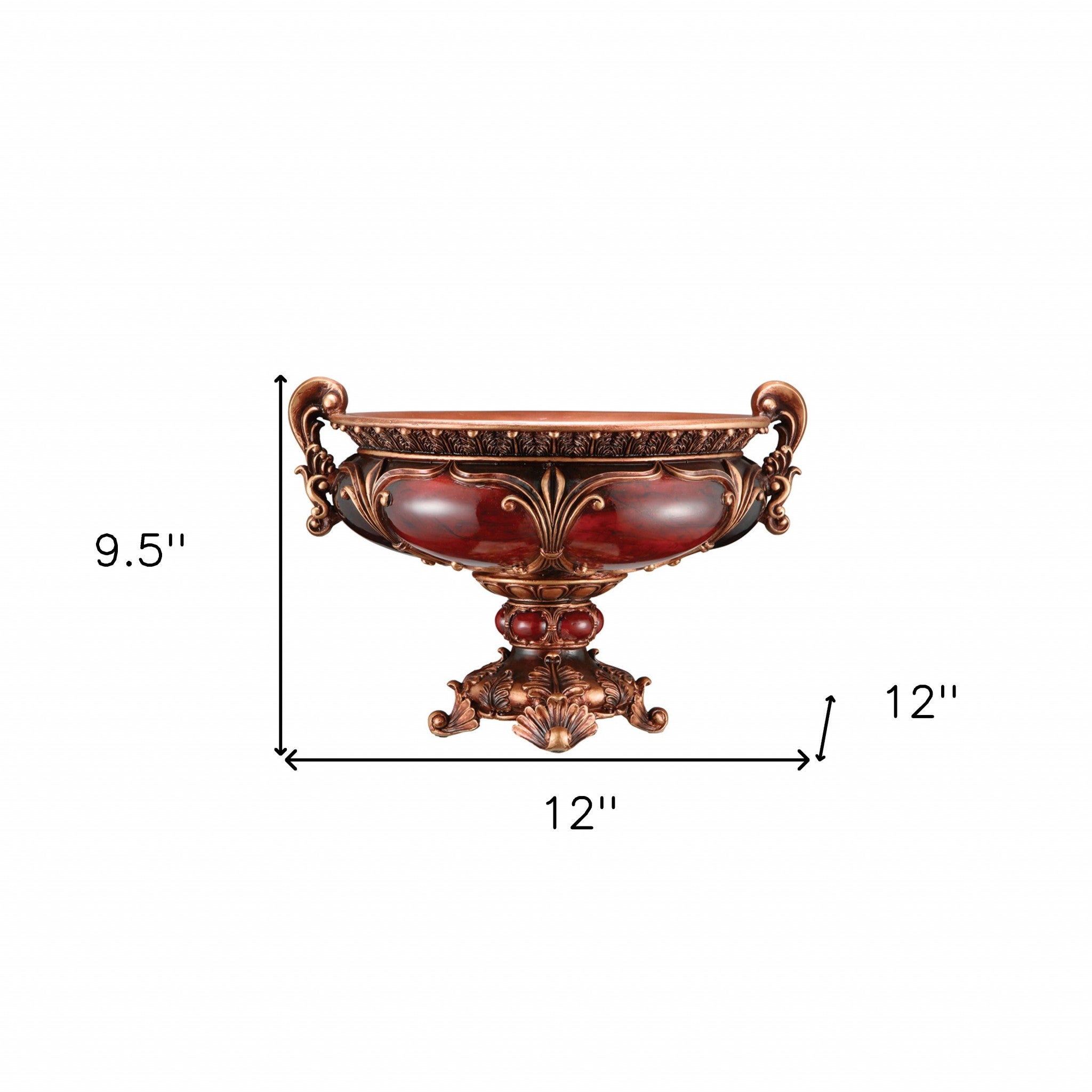 10" Brown And Gold Polyresin Decorative Bowl - Homeroots - Flyclothing LLC