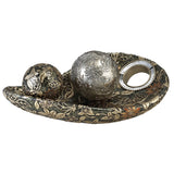 8" Green Silver And Gold Polyresin Decorative Bowl With Orbs - Homeroots - Flyclothing LLC