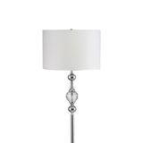 63" Chrome and Crystal Orb Shaped Floor Lamp With White Drum Shade - Homeroots - Flyclothing LLC