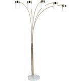 Five Light Gold Metal Floor Lamp - Homeroots