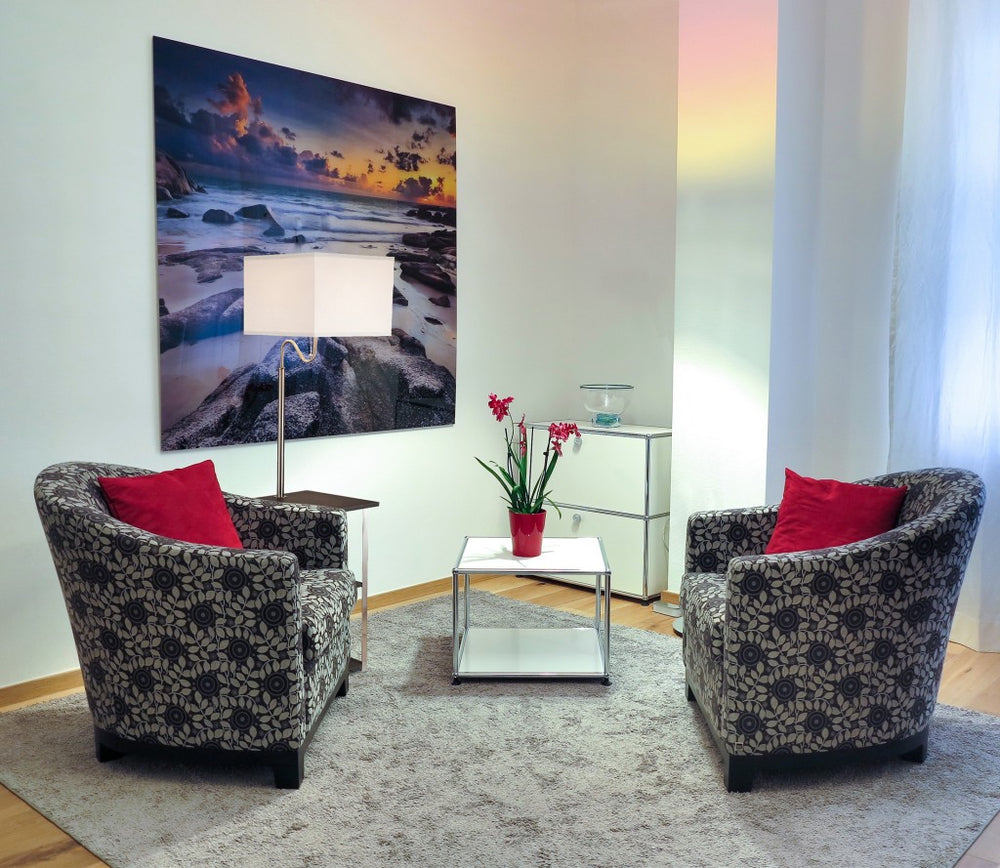 58" Steel Tray Table Floor Lamp With White Square Shade - Homeroots - Flyclothing LLC