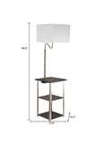 58" Steel Tray Table Floor Lamp With White Square Shade - Homeroots - Flyclothing LLC