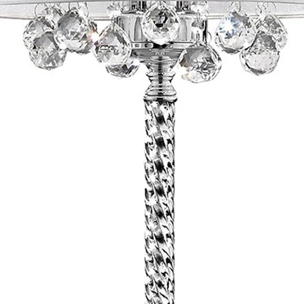 63" Steel Three Light Candelabra Floor Lamp With White Drum Shade - Homeroots - Flyclothing LLC