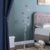 59" Steel Six Light LED Novelty Floor Lamp With Colorful Funky Floral Shades - Homeroots - Flyclothing LLC