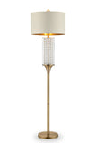 62" Gold Column Floor Lamp With Off-White Drum Shade