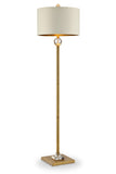 63" Gold Column Floor Lamp With Off-White Drum Shade - Homeroots