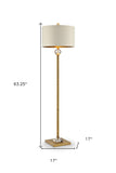 63" Gold Column Floor Lamp With Off-White Drum Shade - Homeroots - Flyclothing LLC