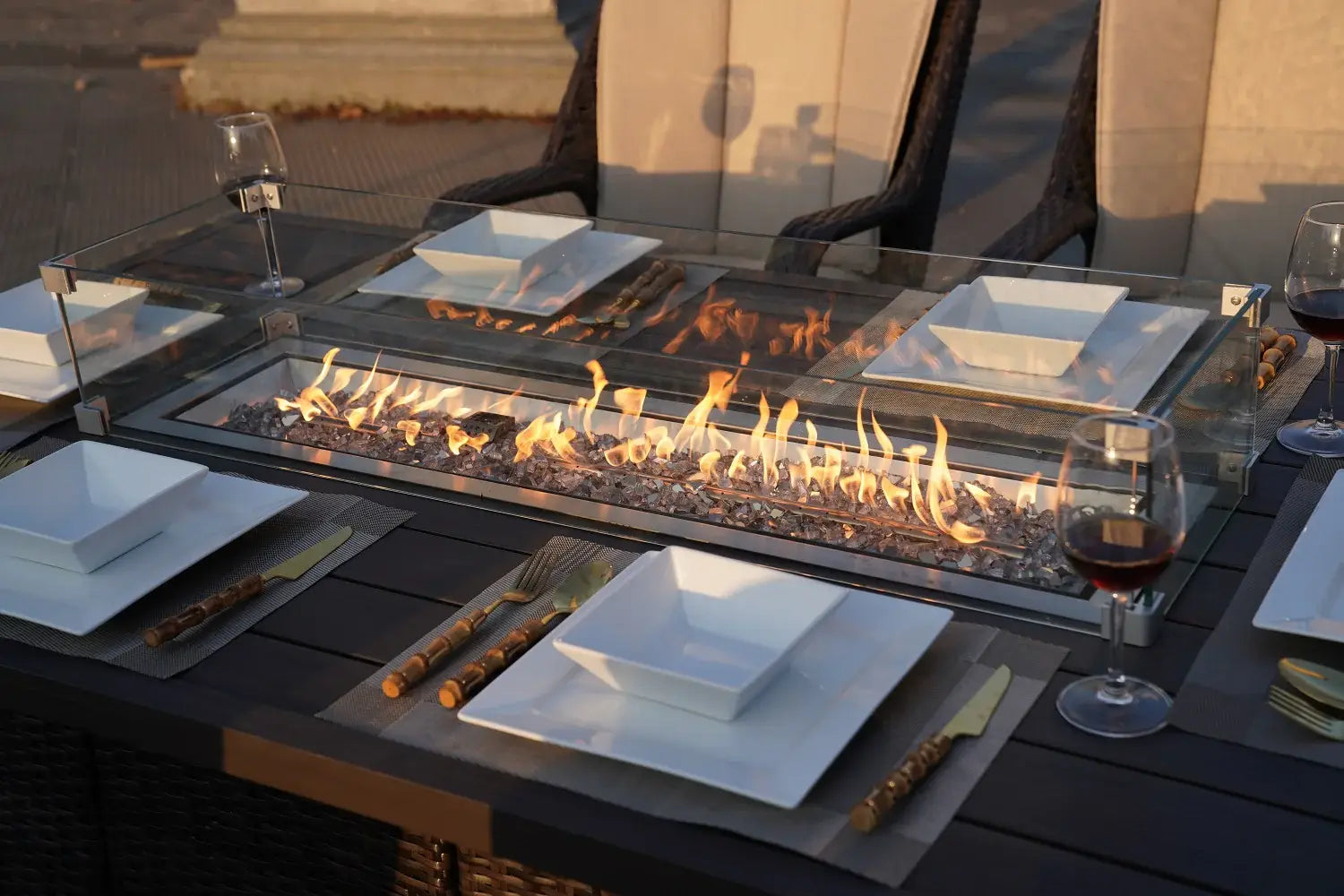 Brown Wicker Outdoor Patio Gas Fire Pit Table - Homeroots - Flyclothing LLC