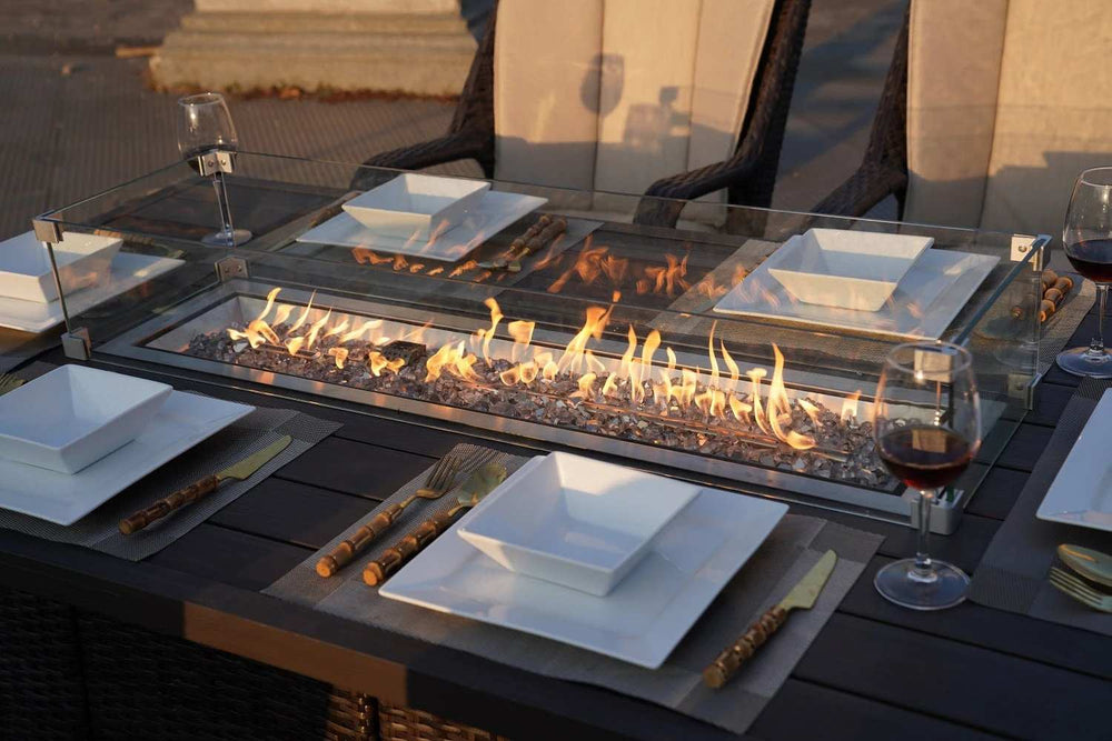 Brown Wicker Outdoor Patio Gas Fire Pit Table - Homeroots - Flyclothing LLC