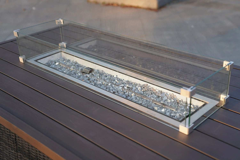 Brown Wicker Outdoor Patio Gas Fire Pit Table - Homeroots - Flyclothing LLC