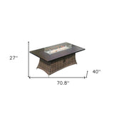 Brown Wicker Outdoor Patio Gas Fire Pit Table - Homeroots - Flyclothing LLC