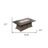 Brown Wicker Outdoor Patio Gas Fire Pit Table - Homeroots - Flyclothing LLC