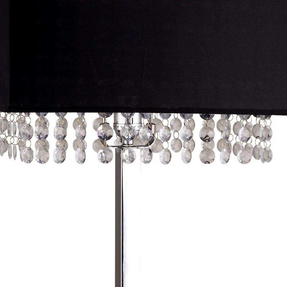 Bling Glam Black and Faux Crystal Rectangular Table Lamp - Homeroots - Flyclothing LLC