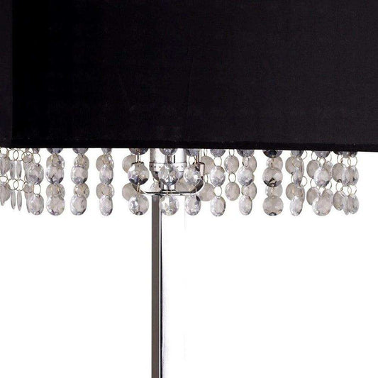 Bling Glam Black and Faux Crystal Rectangular Table Lamp - Homeroots - Flyclothing LLC