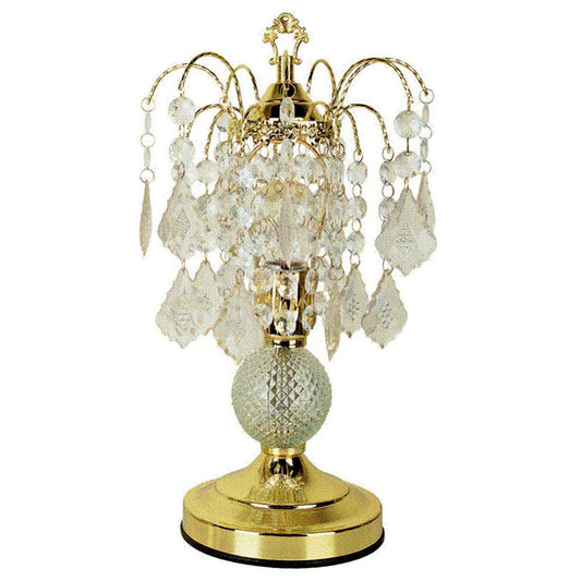 Vintage Gold Glass Chandelier Table Lamp - Homeroots - Flyclothing LLC
