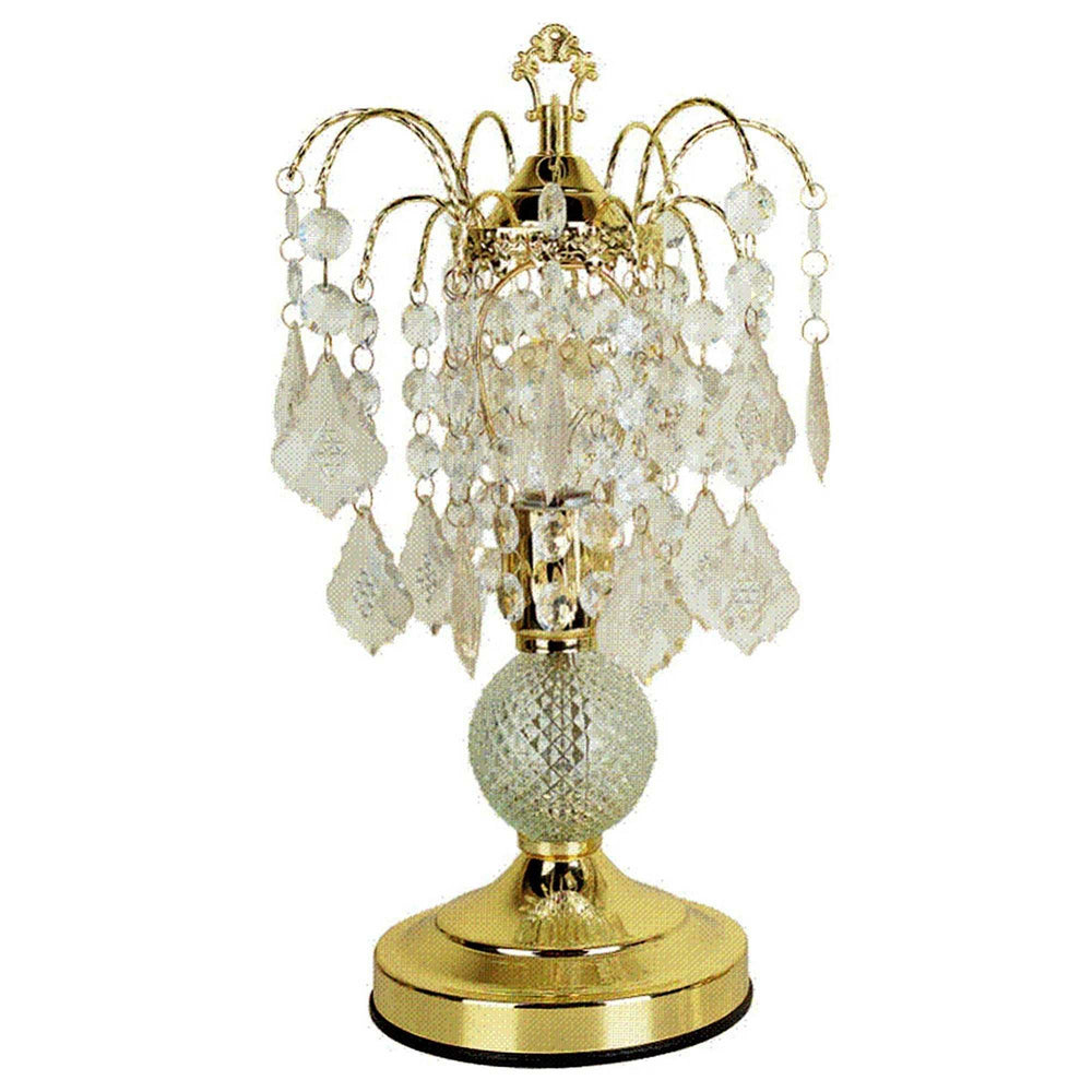 Vintage Gold Glass Chandelier Table Lamp - Homeroots - Flyclothing LLC