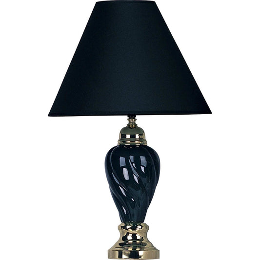 Gold and Navy Blue Table Lamp with Navy Blue Shade - Homeroots - Flyclothing LLC
