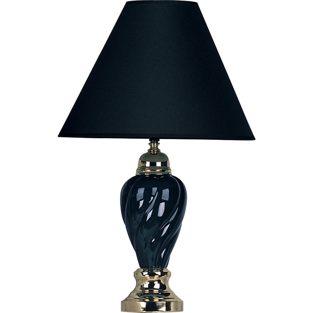 Gold and Navy Blue Table Lamp with Navy Blue Shade - Homeroots - Flyclothing LLC