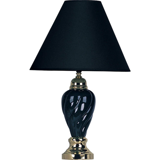 Gold and Navy Blue Table Lamp with Navy Blue Shade - Homeroots - Flyclothing LLC