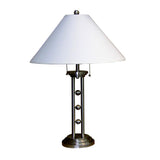 27" Silver Metal Two Light Table Lamp With White Classic Empire Shade - Homeroots - Flyclothing LLC