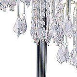 34" Black Metal Three Light Chandelier Table Lamp - Homeroots