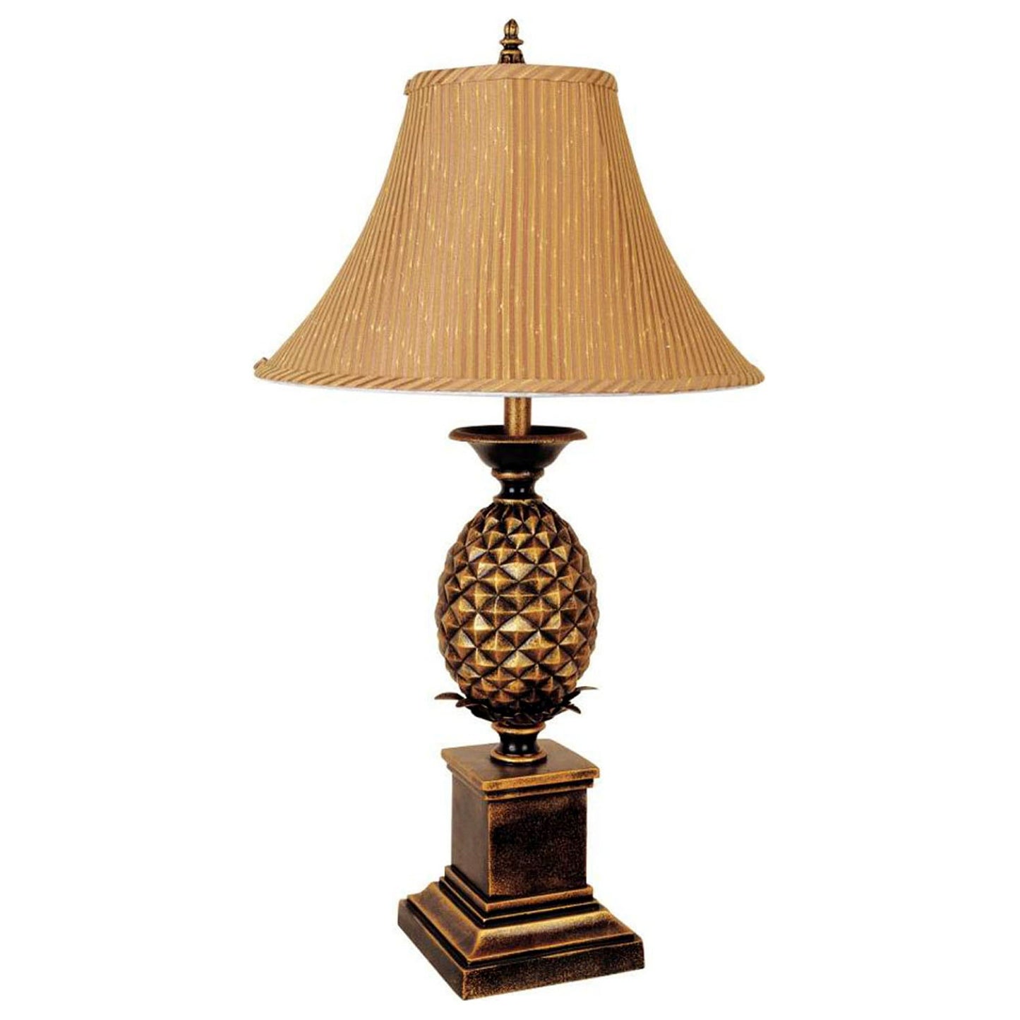 32" Gold Metal Pineapple Table Lamp With Gold Classic Empire Shade - Homeroots - Flyclothing LLC