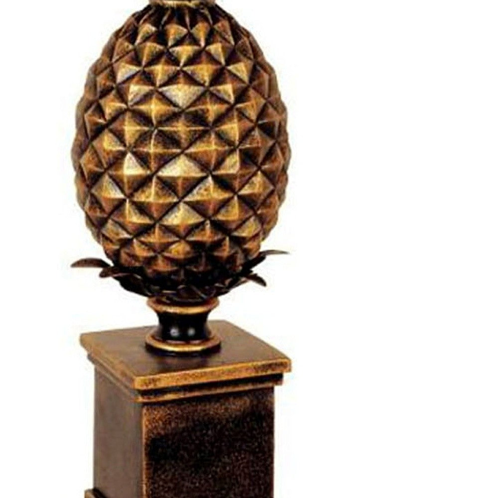 32" Gold Metal Pineapple Table Lamp With Gold Classic Empire Shade - Homeroots - Flyclothing LLC