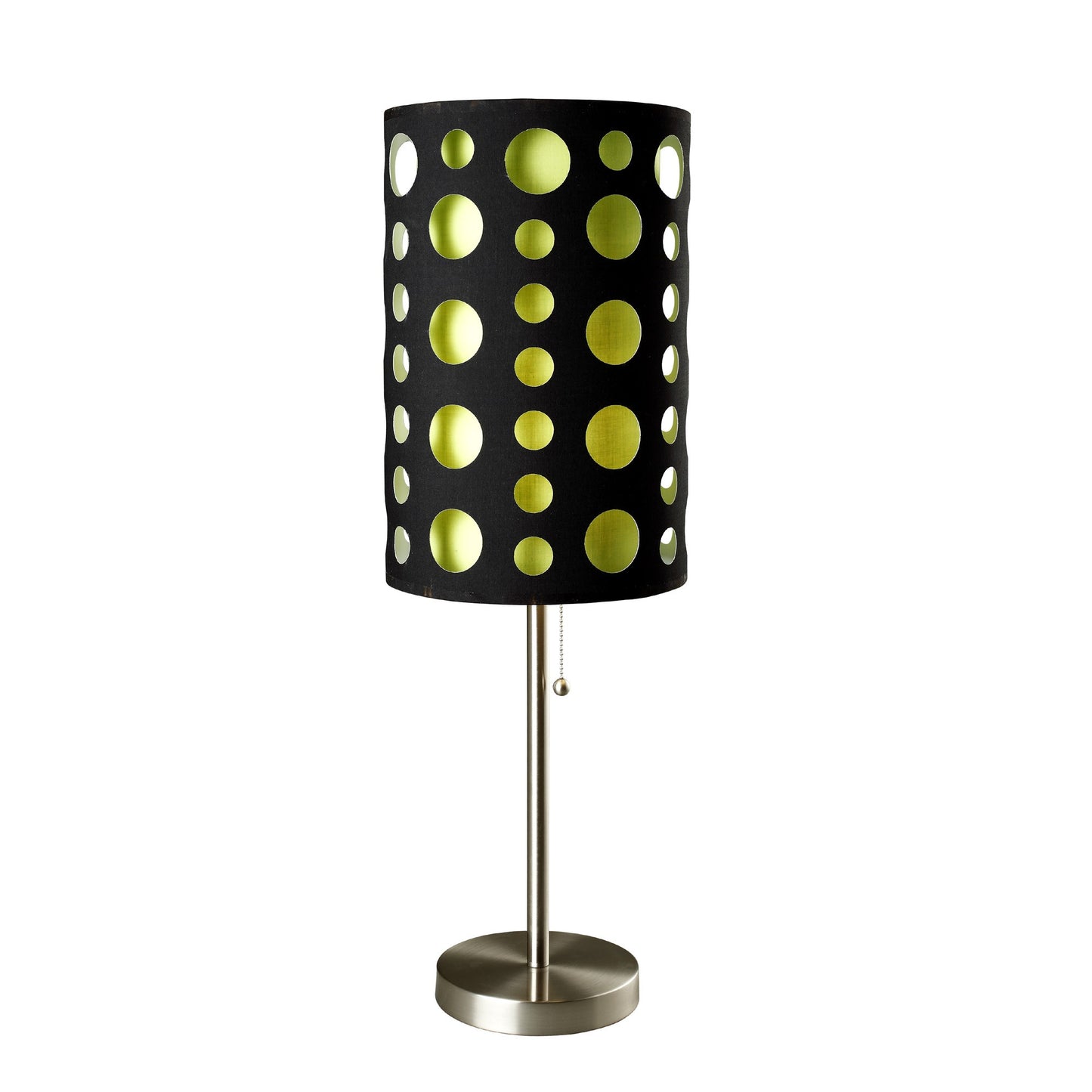 33" Silver Metal Mod Table Lamp With Black And Green Drum Shade - Homeroots - Flyclothing LLC