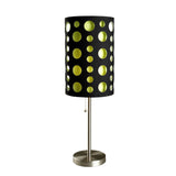 33" Silver Metal Mod Table Lamp With Black And Green Drum Shade - Homeroots - Flyclothing LLC