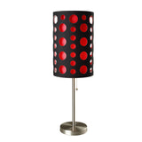33" Steel Mod Table Lamp With Black And Red Drum Shade - Homeroots - Flyclothing LLC