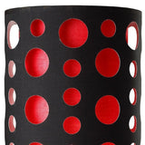 33" Steel Mod Table Lamp With Black And Red Drum Shade - Homeroots - Flyclothing LLC
