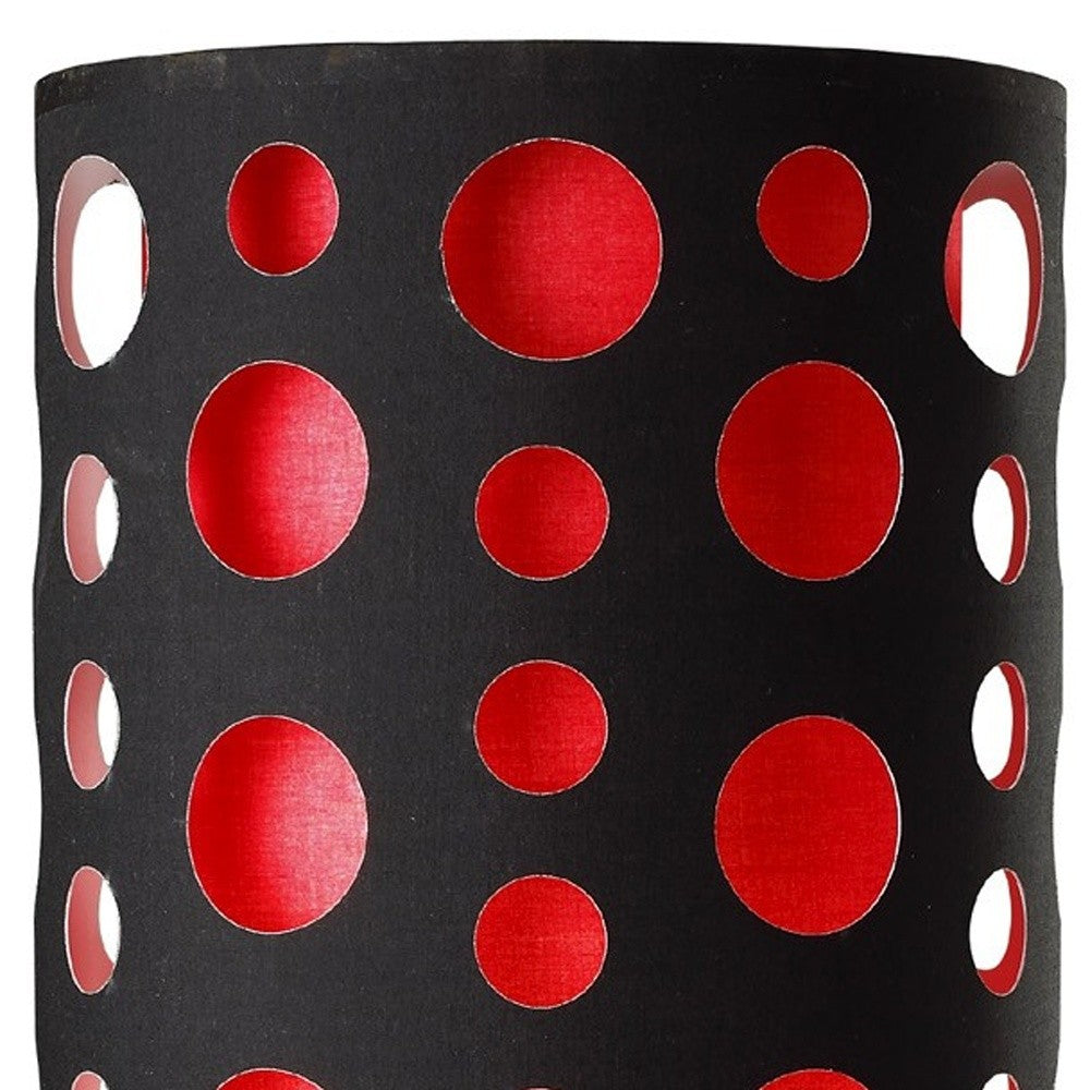 33" Steel Mod Table Lamp With Black And Red Drum Shade - Homeroots - Flyclothing LLC