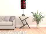 33" Steel Mod Table Lamp With Black And Red Drum Shade - Homeroots - Flyclothing LLC