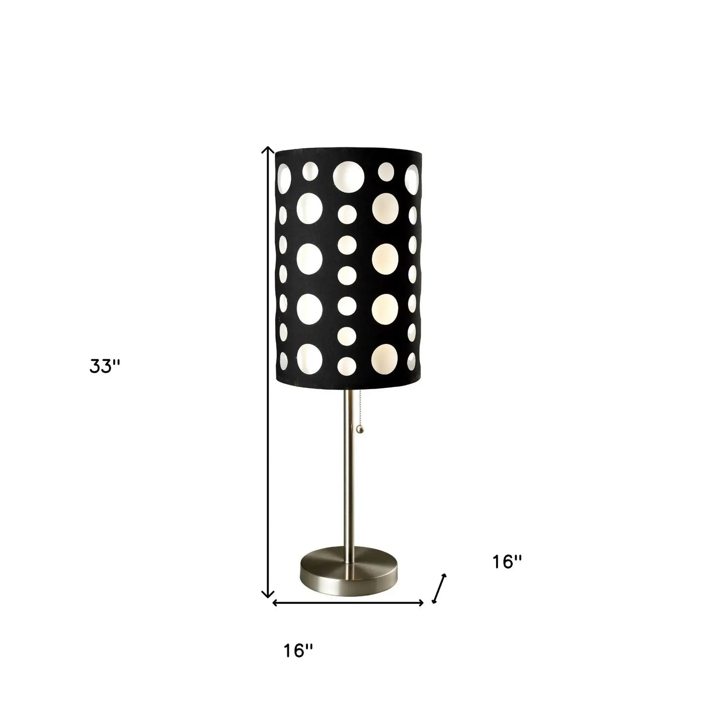 33" Black Metal Novelty Black and White Drum Shade - Homeroots - Flyclothing LLC