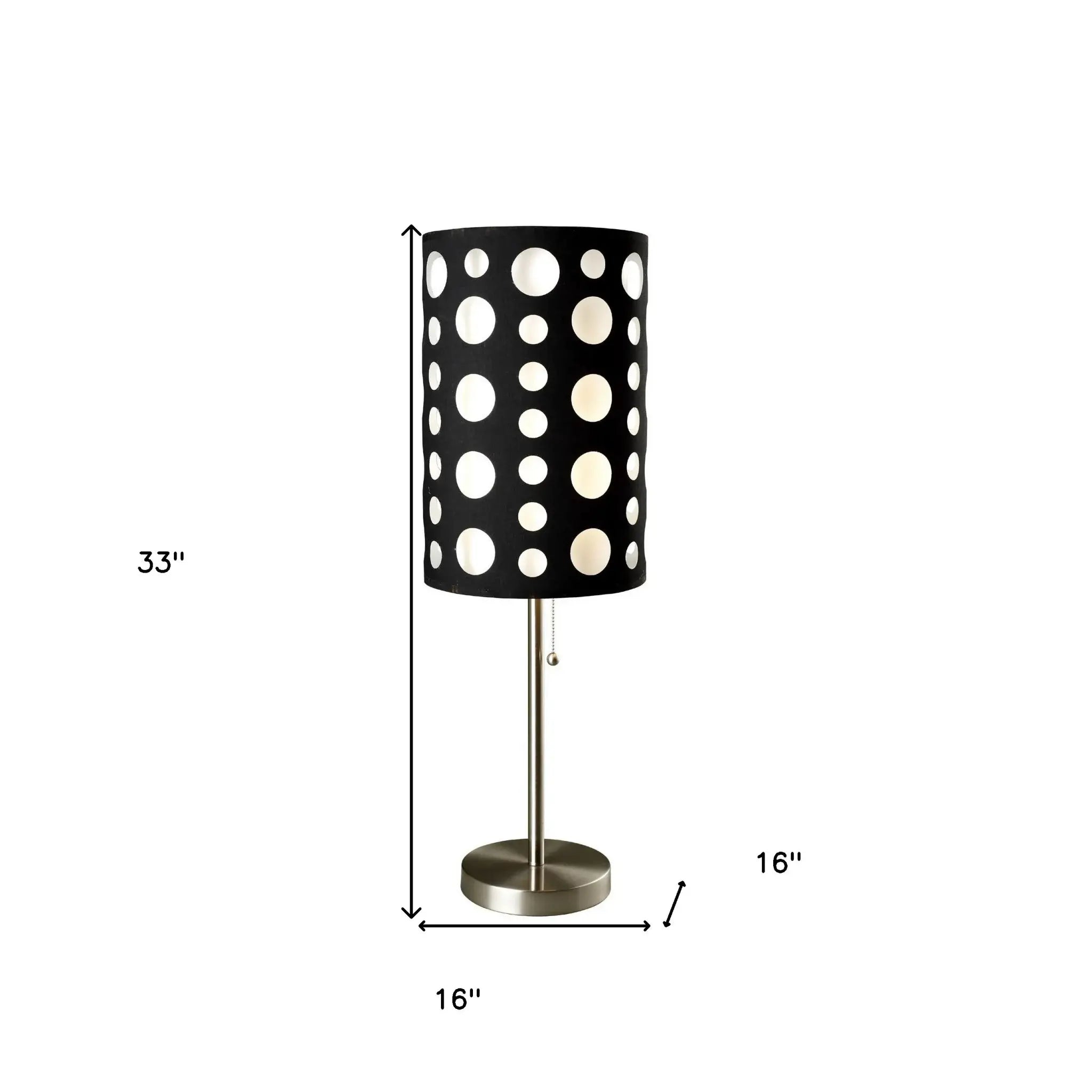 33" Black Metal Novelty Black and White Drum Shade - Homeroots - Flyclothing LLC