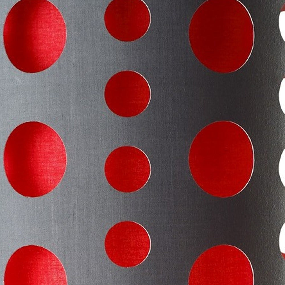 33" Gray and Red Mod Dot Novelty Table Lamp - Homeroots