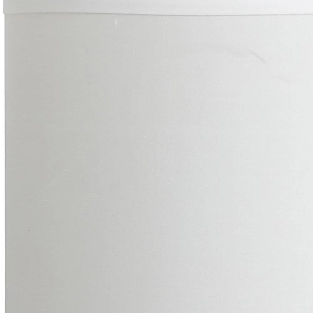 19" Silver Bedside Table Lamp With White Drum Shade - Homeroots