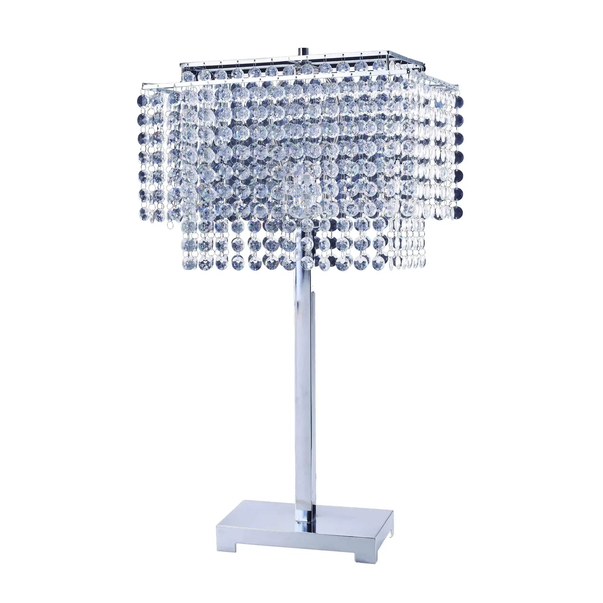 Bling Glam Faux Crystal Rectangular Table Lamp - Homeroots - Flyclothing LLC