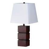 27" Brown Bedside Table Lamp With White Shade - Homeroots - Flyclothing LLC