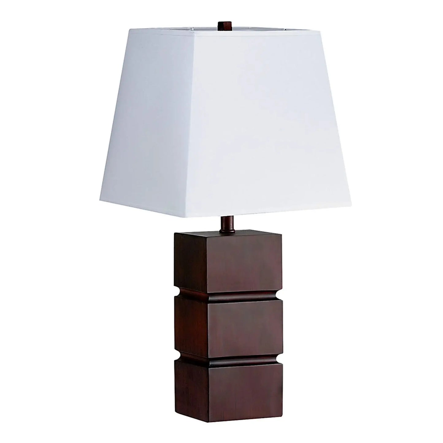 27" Brown Bedside Table Lamp With White Shade - Homeroots - Flyclothing LLC
