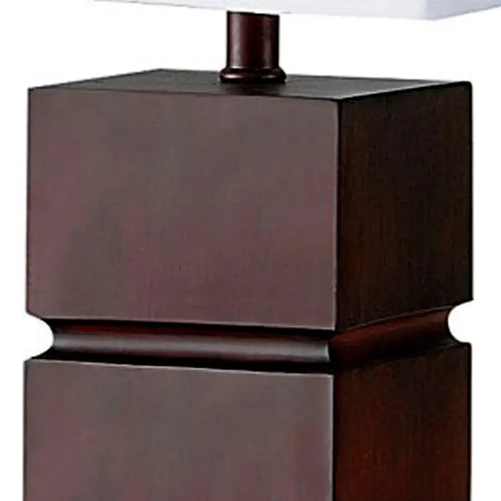 27" Brown Bedside Table Lamp With White Shade - Homeroots - Flyclothing LLC